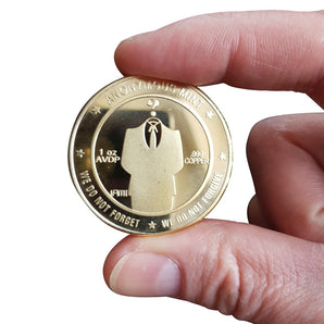 Bitcoin coin Anonymous body V.3 40mm gold plated with coin capsule