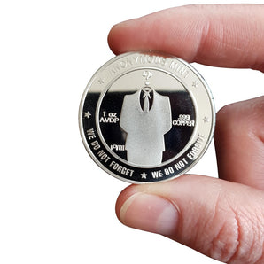 Bitcoin coin Anonymous body V.3 40mm silver plated with coin capsule 
