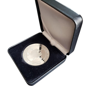 Bitcoin coin Anonymous body V.3 40mm silver plated with black coin case