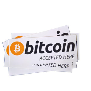 Aufkleber "bitcoin accepted here" 100x40mm