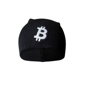 Beanie bitcoin logo "simple B" - Beanie knitted hat - black